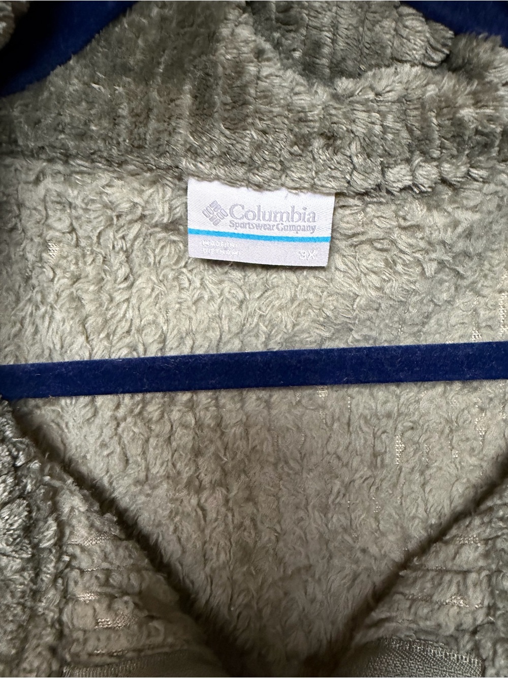 Columbia Olive Green Fire Side Sherpa  Zip-Up Fleece Vest women’s 3x - Picture 3 of 4